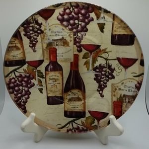 Hand Crafted Wine Pattern Glass Home Decor 8-inch Plate